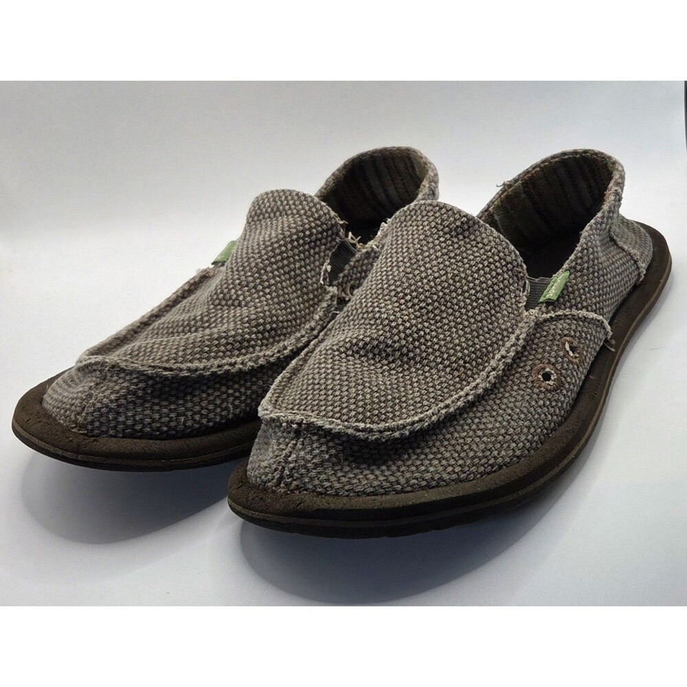 Sanuk Vagabond Brown Slip On Loafers Mens Size 6 / Womens Size 8 Canvas
